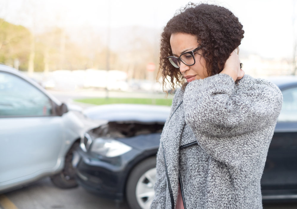 Woman with Whiplash from an Auto Accident